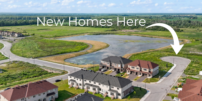 Aerial view of the Meadow Ridge Estates community